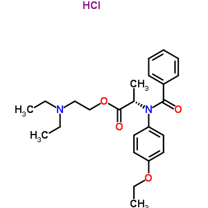 2-(diethylamino)ethyl N-(4-ethoxyphenyl)-N-(phenylcarbonyl)-L-alaninate hydrochloride molecular structure