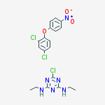 6-chloro-2-n,4-n-diethyl-1,3,5-triazine-2,4-diamine;2,4-dichloro-1-(4-nitrophenoxy)benzene molecular structure