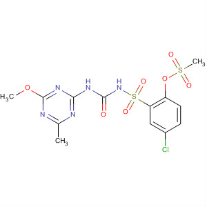 Benzenesulfonamide,5-chloro-N-[[(4-methoxy-6-methyl-1,3,5-triazin-2-yl)amino]carbonyl]-2-[(methylsulfonyl)oxy]- molecular structure