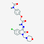 N-[4-(2-{(2E)-2-[5-chloro-1-(morpholin-4-ylmethyl)-2-oxo-1,2-dihydro-3H-indol-3-ylidene]hydrazinyl}-2-oxoethoxy)phenyl]acetamide molecular structure