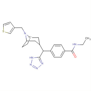 Benzamide,N-ethyl-4-[1H-tetrazol-5-yl[8-(3-thienylmethyl)-8-azabicyclo[3.2.1]oct-3-ylidene]methyl]- molecular structure