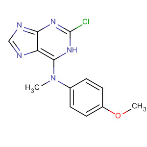 1H-Purin-6-amine, 2-chloro-N-(4-methoxyphenyl)-N-methyl- molecular structure