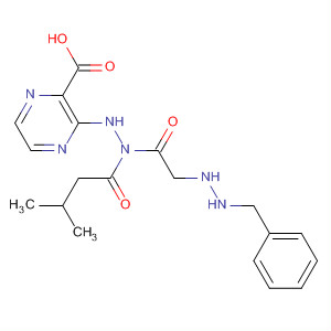 Pyrazinecarboxylic acid,1-(2-methylpropyl)-2-[[1-(phenylmethyl)hydrazino]acetyl]hydrazide molecular structure