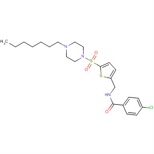 Benzamide,4-chloro-N-[[5-[(4-heptyl-1-piperazinyl)sulfonyl]-2-thienyl]methyl]- molecular structure