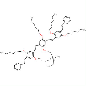 Benzene,1,4-bis[(1E)-2-[2,5-bis(hexyloxy)-4-(2-phenylethenyl)phenyl]ethenyl]-2,5-bis(hexyloxy)- molecular structure