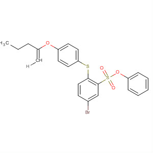 Benzenesulfonic acid, 5-bromo-2-[[4-[(2E)-2-pentenyloxy]phenyl]thio]-,phenyl ester molecular structure