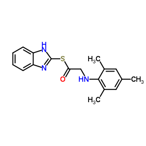 S-1H-benzimidazol-2-yl [(2,4,6-trimethylphenyl)amino]ethanethioate molecular structure