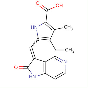 1H-Pyrrole-2-carboxylic acid,5-[(1,2-dihydro-2-oxo-3H-pyrrolo[3,2-c]pyridin-3-ylidene)methyl]-4-ethyl-3-methyl- molecular structure