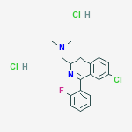 1-[7-chloro-1-(2-fluorophenyl)-3,4-dihydroisoquinolin-3-yl]-N,N-dimeth yl-methanamine dihydrochloride molecular structure