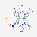 Lithium bis(N-(7-hydroxy-8-((2-hydroxy-5-nitrophenyl)azo)-1-naphthyl)acetamidato(2-))chromate(1-) molecular structure
