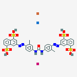 1,5-NAPHTHALENEDISULFONIC ACID 3,3'-[CARBONYLBIS[IMINO(2-METHYL-4,1-PHENYLENE)AZO]]BIS-,LITHIUM POTASSIUM SODIUM SALT molecular structure
