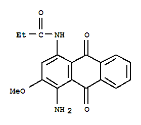 N-(4-amino-9,10-dihydro-3-methoxy-9,10-dioxoanthryl)propionamide molecular structure