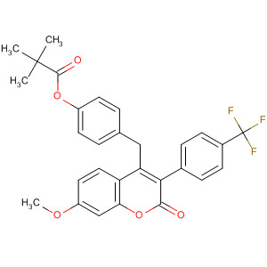 Propanoic acid, 2,2-dimethyl-,4-[[7-methoxy-2-oxo-3-[4-(trifluoromethyl)phenyl]-2H-1-benzopyran-4-yl]methyl]phenyl ester