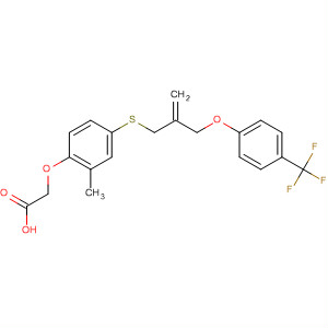 Acetic acid,[2-methyl-4-[[2-[[4-(trifluoromethyl)phenoxy]methyl]-2-propenyl]thio]phenoxy]- molecular structure
