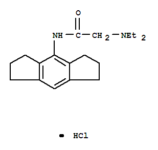 2-diethylamino-N-(1,2,3,5,6,7-hexahydro-s-indacen-4-yl)acetamide hydro chloride molecular structure