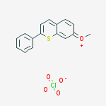 Methyl-(2-phenylthiochromen-7-ylidene)oxidanium;perchlorate molecular structure