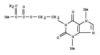 2-(3,7-dimethyl-2,6-dioxo-2,3,6,7-tetrahydro-1H-purin-1-yl)ethyl 2-methylprop-2-enoate molecular structure