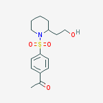 1-[4-[[2-(2-hydroxyethyl)-1-piperidinyl]sulfonyl]phenyl]Ethanone molecular structure