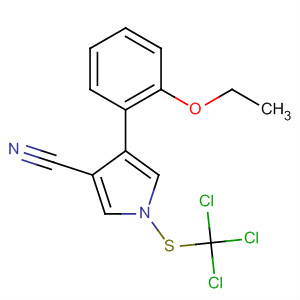 1H-Pyrrole-3-carbonitrile, 4-(2-ethoxyphenyl)-1-[(trichloromethyl)thio]- molecular structure