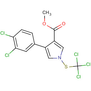 1H-Pyrrole-3-carboxylic acid,4-(3,4-dichlorophenyl)-1-[(trichloromethyl)thio]-, methyl ester molecular structure
