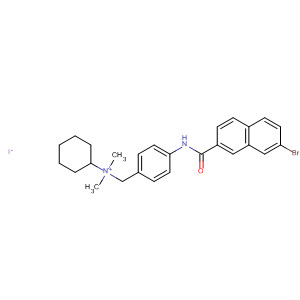 Benzenemethanaminium,4-[[(7-bromo-2-naphthalenyl)carbonyl]amino]-N-cyclohexyl-N,N-dimethyl-, iodide molecular structure
