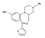 Pyrazino(1,2-a)(1,4)benzodiazepine, 1,2,3,4,4a,5-hexahydro-10-methoxy- 3-methyl-7-(2-thienyl)- molecular structure