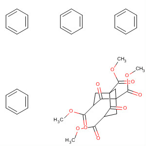 Bicyclo[3.3.1]nonane-1,3,5,7-tetracarboxylic acid, 2,6-dioxo-,tetramethyl ester, compd. with benzene (1:4) molecular structure
