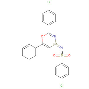 1,4,3-Oxaselenazine,2-(4-chlorophenyl)-4-[[(4-chlorophenyl)sulfonyl]imino]-4,4,5,6-tetrahydro-6-phenyl- molecular structure