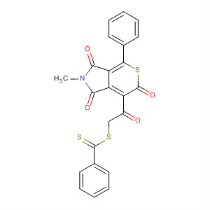 Benzenecarbodithioic acid,2-oxo-2-(1,2,3,6-tetrahydro-2-methyl-1,3,6-trioxo-4-phenylthiopyrano[3,4-c]pyrrol-7-yl)ethyl ester molecular structure
