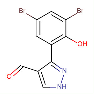 1H-Pyrazole-4-carboxaldehyde, 3-(3,5-dibromo-2-hydroxyphenyl)- molecular structure