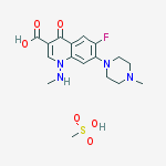 6-fluoro-1-(methylamino)-7-(4-methylpiperazin-1-yl)-4-oxo-1,4-dihydroquinoline-3-carboxylic acid methanesulfonate (1:1)