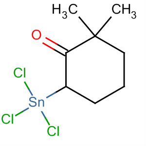 Cyclohexanone, 2,2-dimethyl-6-(trichlorostannyl)- molecular structure