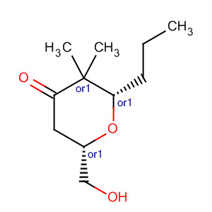 4H-Pyran-4-one, tetrahydro-6-(hydroxymethyl)-3,3-dimethyl-2-propyl-,cis- molecular structure