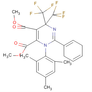 4,5-Pyrimidinedicarboxylic acid,3,6-dihydro-2-phenyl-6,6-bis(trifluoromethyl)-3-(2,4,6-trimethylphenyl)-,dimethyl ester molecular structure