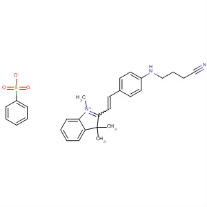 3H-Indolium,2-[2-[4-[(2-cyanoethyl)methylamino]phenyl]ethenyl]-1,3,3-trimethyl-,benzenesulfonate molecular structure
