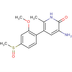 2(1H)-Pyridinone,3-amino-5-[2-methoxy-4-(methylsulfinyl)phenyl]-6-methyl- molecular structure