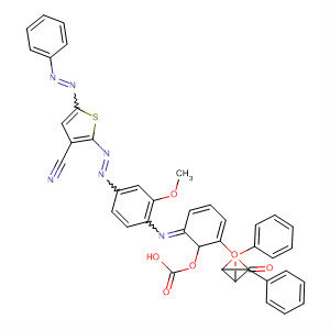 Carbonic acid,[[4-[[3-cyano-5-(phenylazo)-2-thienyl]azo]-2-methoxyphenyl]imino]di-2,1-ethanediyl diphenyl ester molecular structure