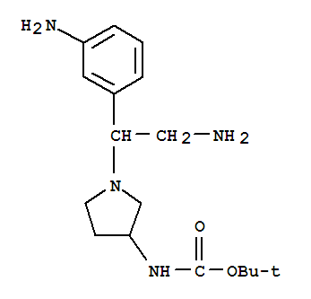 3-N-BOC-AMINO-1-[2-AMINO-1-(3-AMINO-PHENYL)-ETHYL]-PYRROLIDINE molecular structure
