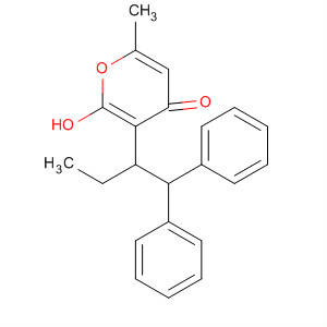 4H-Pyran-4-one, 3-[1-(diphenylmethyl)propyl]-2-hydroxy-6-methyl- molecular structure