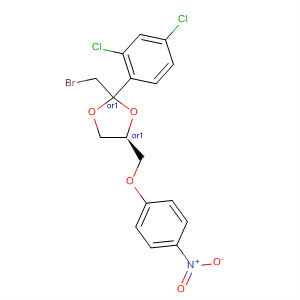 1,3-Dioxolane,2-(bromomethyl)-2-(2,4-dichlorophenyl)-4-[(4-nitrophenoxy)methyl]-, cis- molecular structure