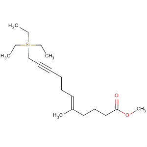 5-Undecen-9-ynoic acid, 5-methyl-11-(triethylsilyl)-, methyl ester, (E)- molecular structure