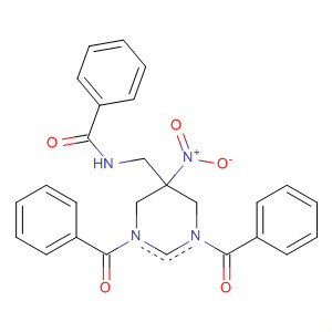 Benzamide, N-[(1,3-dibenzoylhexahydro-5-nitro-5-pyrimidinyl)methyl]- molecular structure