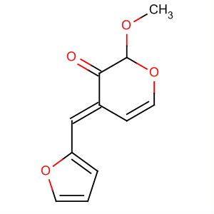 2H-Pyran-3(4H)-one, 4-(2-furanylmethylene)-2-methoxy-, (4E)- molecular structure