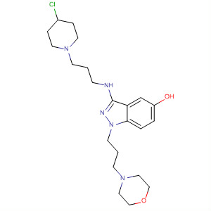 1H-Indazol-5-ol,3-[[3-(4-chloro-1-piperidinyl)propyl]amino]-1-[3-(4-morpholinyl)propyl]- molecular structure