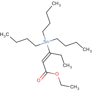 2-Pentenoic acid, 3-(tributylstannyl)-, ethyl ester, (E)- molecular structure