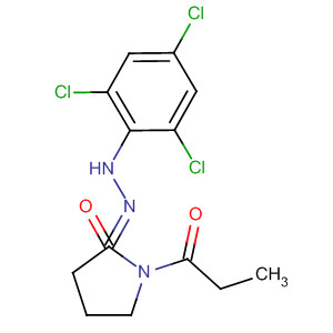 2-Pyrrolidinone, 1-(1-oxopropyl)-, 2-[(2,4,6-trichlorophenyl)hydrazone] molecular structure