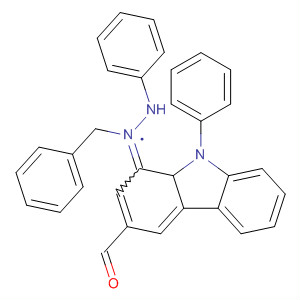 9H-Carbazole-3-carboxaldehyde, 9-phenyl-,phenyl(phenylmethyl)hydrazone molecular structure