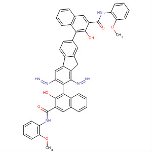 2-Naphthalenecarboxamide,4,4'-[9H-fluorene-2,7-diylbis(azo)]bis[3-hydroxy-N-(2-methoxyphenyl)- molecular structure