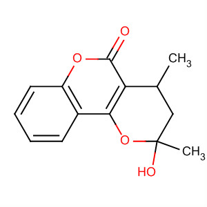 2H,5H-Pyrano[3,2-c][1]benzopyran-5-one,3,4-dihydro-2-hydroxy-2,4-dimethyl- molecular structure