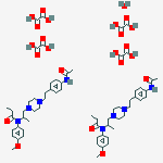 N-[1-[4-[2-(4-acetamidophenyl)ethyl]piperazin-1-yl]propan-2-yl]-n-(4-methoxyphenyl)propanamide;oxalic Acid;hydrate molecular structure